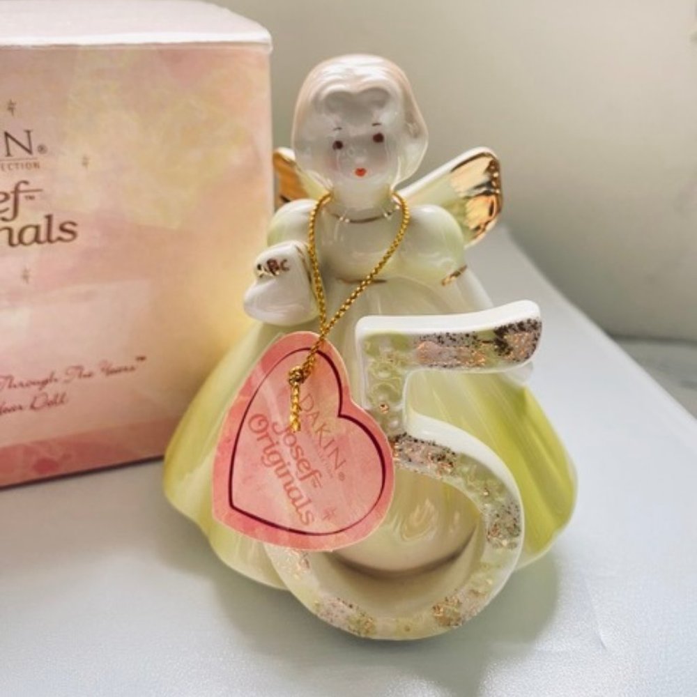 Vintage Dakin Josef Originals Angel Ornament - Number 5